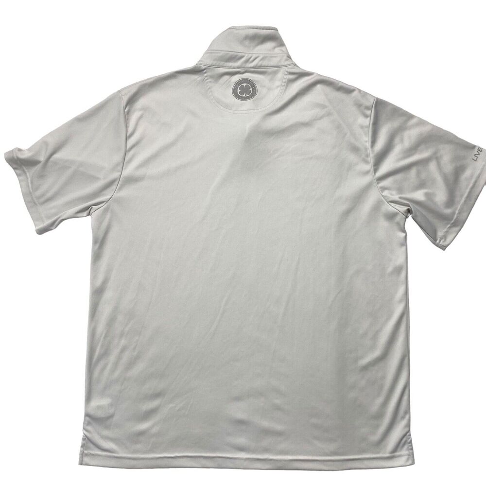 BLACK CLOVER Live Lucky Pale Gray Golf Polo Shirt SIze XL Mens Logo - Picture 2 of 8